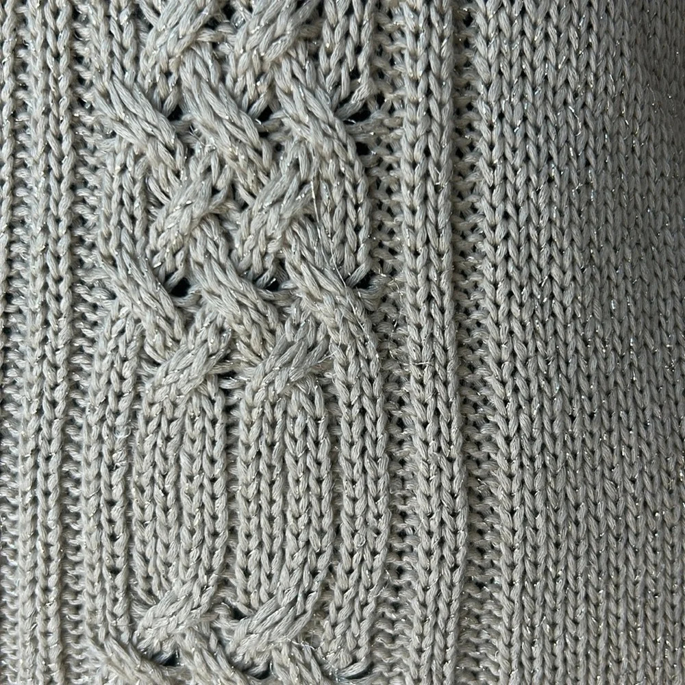 Relativity Cable Knit Tan Shimmer Sweater - Picture 7 of 7